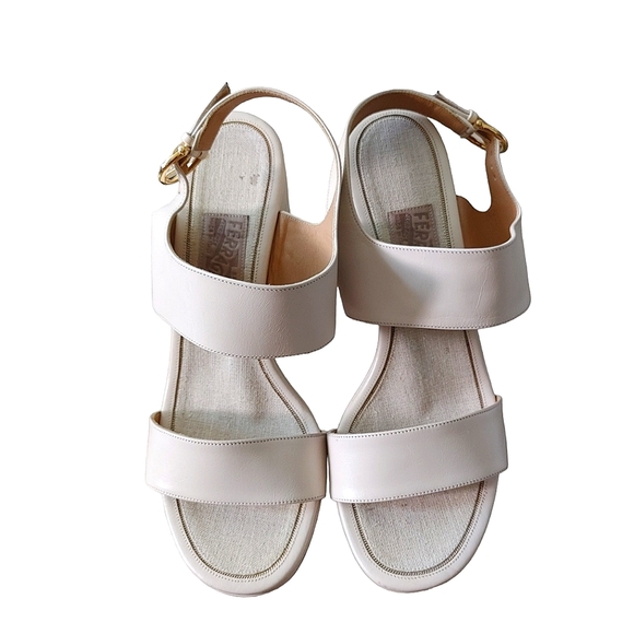 Salvatore Ferragamo Leather Strap Block Heels Shoes - Picture 2 of 16